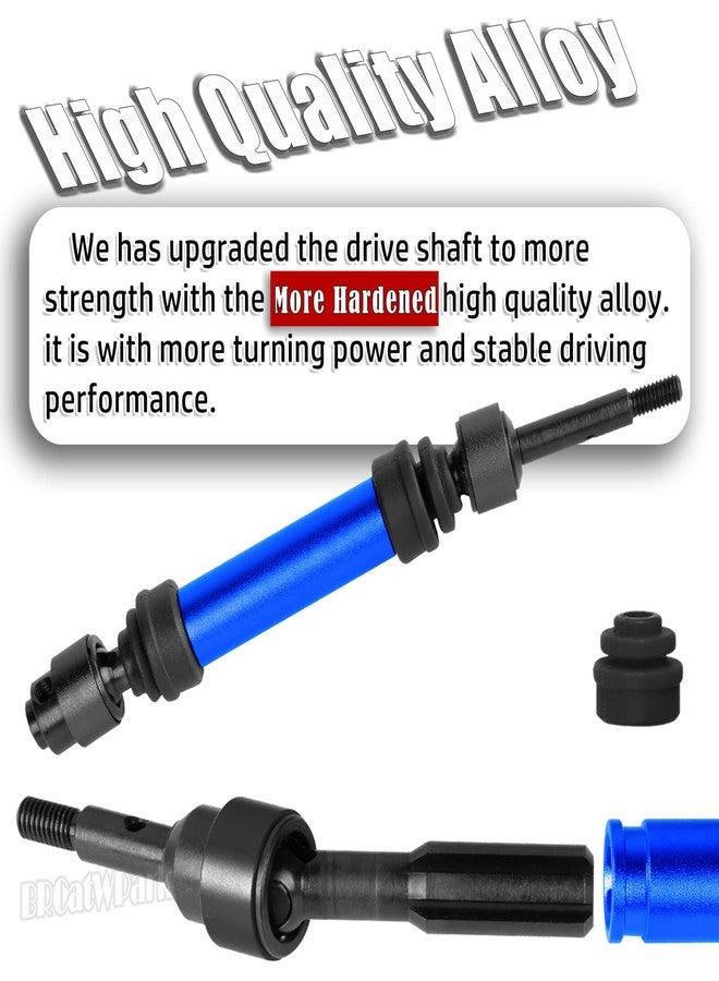 قطع غيار مُحسّنة لمحاور عمود الدوران من BRCatWPark لسيارات Rustler 2WD (VXL)/Stampede 2WD (VXL) بمقياس 1/10، مصنوعة من فولاذ RC رقم 45، قطعتان من أعمدة الدوران CVD مع وصلات سداسية، لون أزرق داكن - Image 4